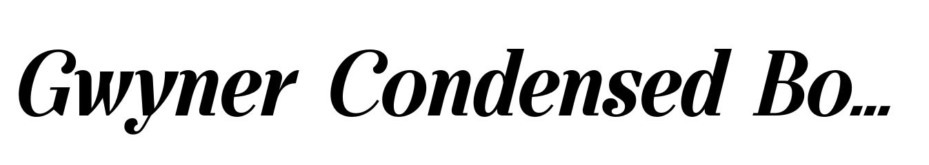 Gwyner Condensed Bold Italic